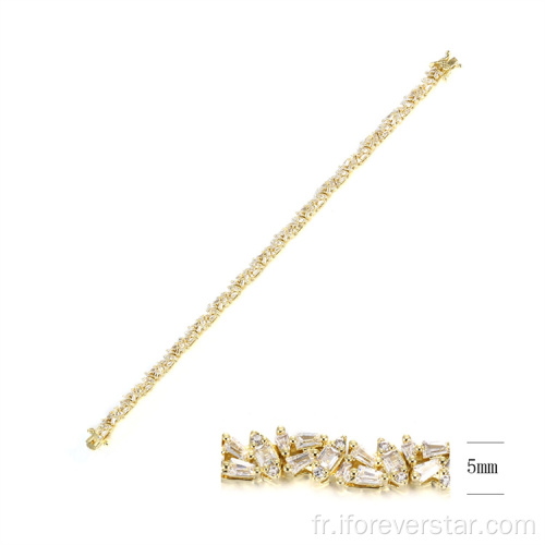 Bracelet en argent plaqué or 24k bijoux pour les femmes
